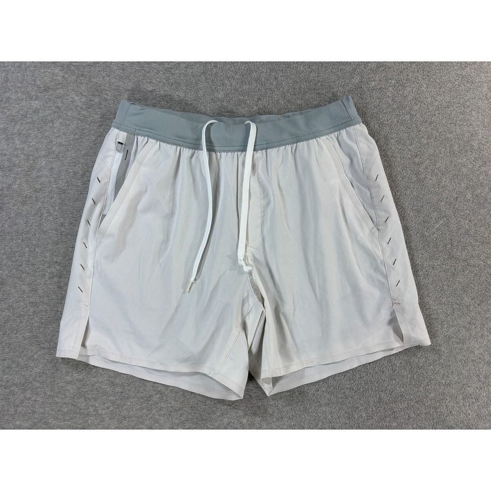 Ten Thousand Interval Compression Lined Athletic Shorts (Men's Medium) White -5"